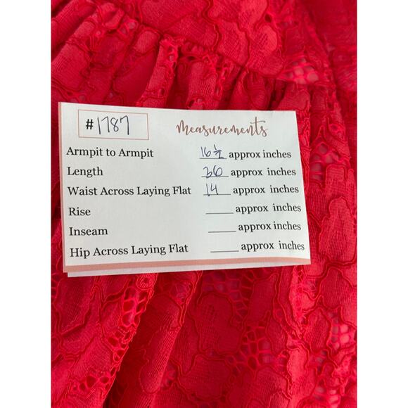 Kate Spade Geranium Coral Floral Lace Sleeveless Hi-Lo Raw Hem Side Dress Size 4 - Picture 9 of 9
